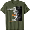 Funny The Righteous Are As Bold As A Lion Bible Verse T-Shirt - Olive Green