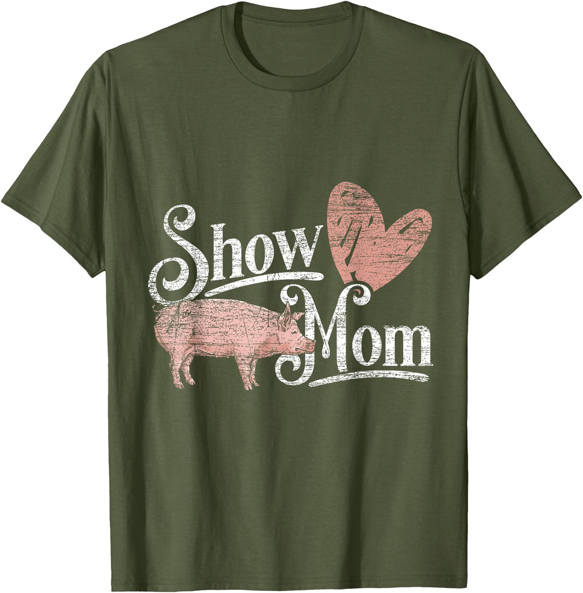 Azienda Agricola Maiale Shirt Pig Gift Idea Show Mom Pig T-Shirt - Olive Green