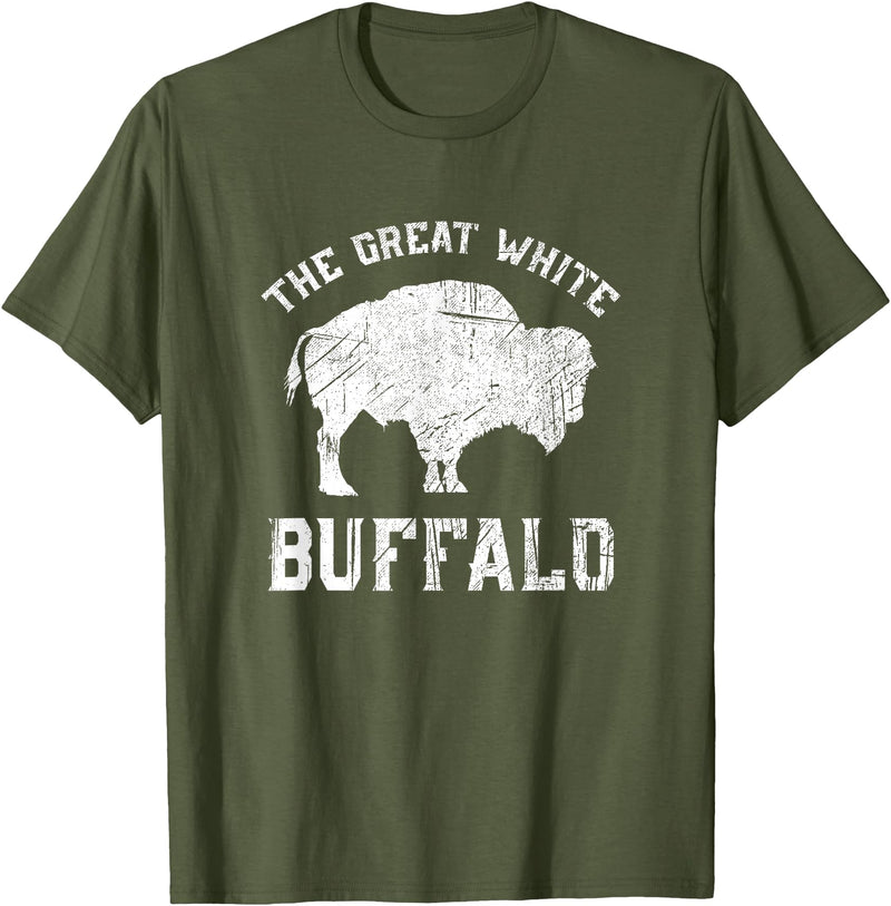 We Are Wildlife The Great White Buffalo T-Shirt Native American Inspired T-Shirt - Olive Green