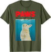 Paws Bunny Funny Parody Rabbit Lover Gifts T-Shirt in Olive Green