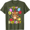 Hiking Lover Design Its My 8th Birthday Teddy Bear T-Shirt - Olive Green