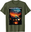 Nature Is My Happy Place Bear Tees Nature Is My Happy Place bear hiking camping mountains T-Shirt - Olive Green