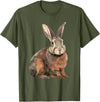 Flemish Giant Rabbit T-Shirt in Olive Green