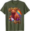 Mom Hugs Proud Mama Mom Bear LGBT Gay Pride LGBTQ Flag T-Shirt - Olive Green