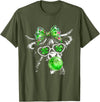 Funny St Patrick’s Day Shamrock Irish Cow Lover Coquette Highland Cow St Patrick’s Day Lucky Irish Cow Lover T-Shirt - Olive