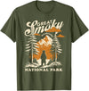National Parks Outdoors Travel Designs Great Smoky Mountains National Park Bear T-Shirt - Olive Green
