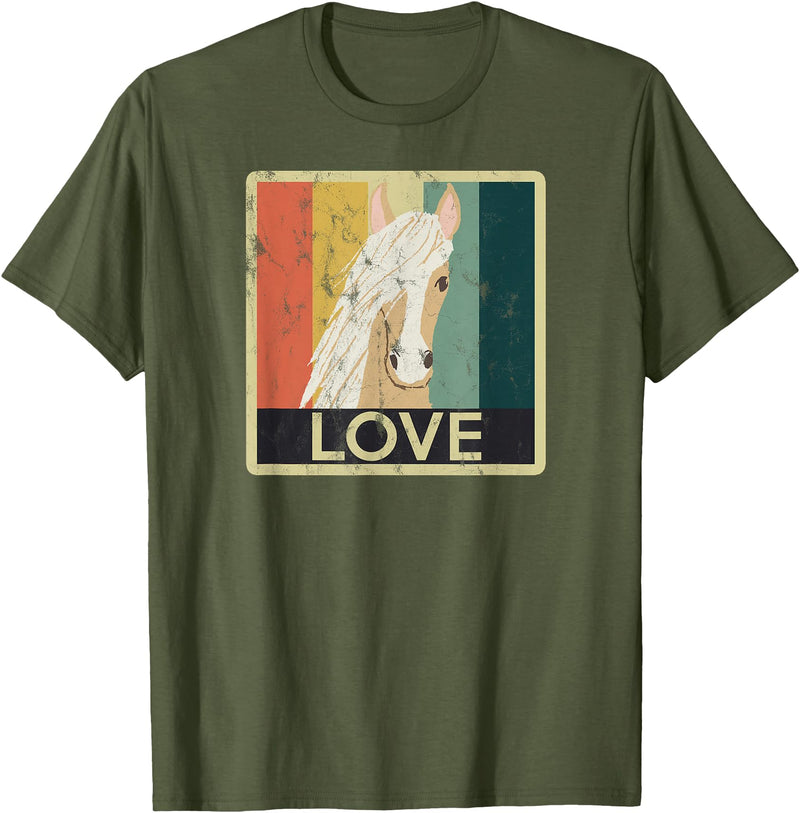 Horse Gifts by D. Beautiful Palomino Horse T-Shirt - Olive Green