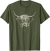 Cute Cow Meadow Designs Highland Cow T-Shirt - Olive Green