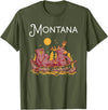 Montana Canoe TShirtz & More Montana Shirt Funny Canoe Moose Elk Bear Lake Canoeing T-Shirt - Olive Green