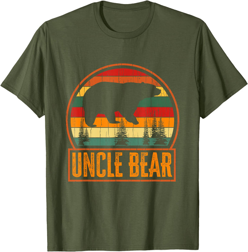 Aneisha Family Bear Matching Tee Uncle Bear Family Bear Matching T-Shirt - Olive Green