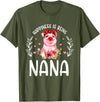 Mother's Day Matching Family Happiness Is Being A Nana Cute Pig T-Shirt - Olive Green