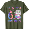 It's My 6th Birthday Bunny Rabbit 6 Years Old Boy Girl T-Shirt in Olive Green