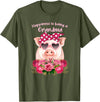 The Sassy Pig Happiness Is Being A Grandma Cute Pig Shirt Gift For Grandma T-Shirt - Olive Green