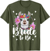 Llama Lover Gift Co. Llama Bride to Be Wedding Bridal Shower Alpaca T-Shirt - Olive Green