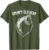 Miftees Grumpy Old Man Club Grumpy Old Bear T-Shirt - Olive Green