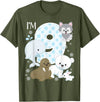 Arctic Animals Birthday Party Family Matching Bday Arctic Animals 9th Birthday Polar Bear Walrus Fox Sea Theme T-Shirt - Olive Green