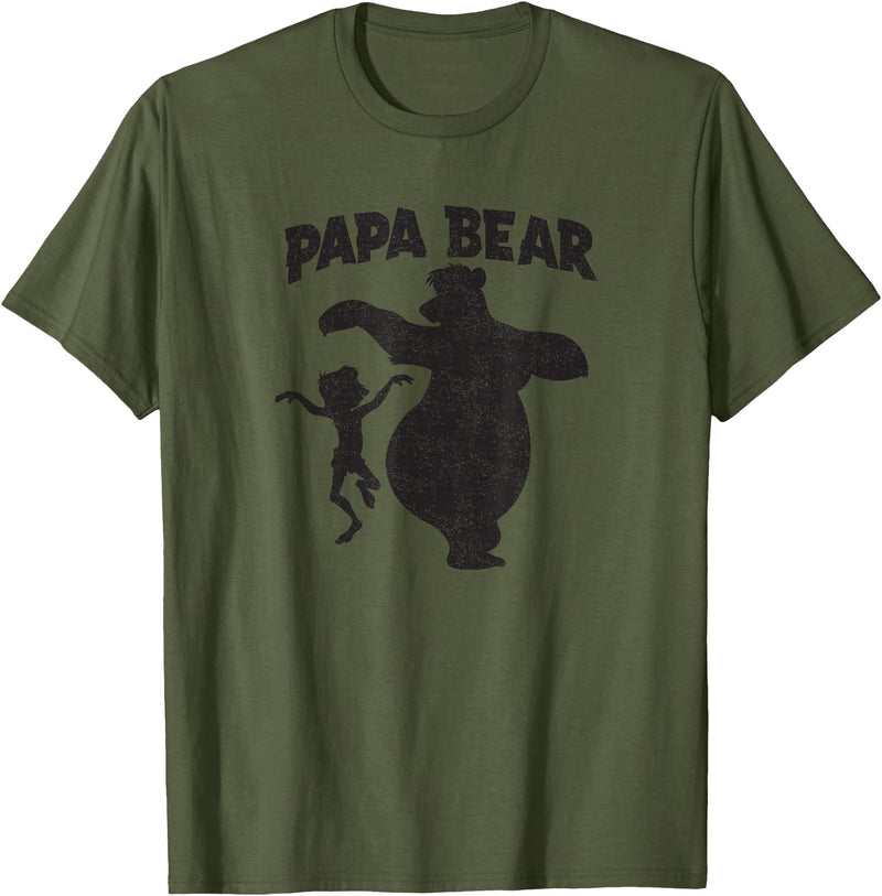 Disney Jungle Book Papa Bear Father's Day T-Shirt - Olive Green