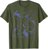 Celestial Outer Space Science Astronaut Rabbit Animal Bunny T-Shirt in Olive Green