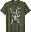 Rock Guitar Llama Stuff Accessories & Gifts Llama Playing Guitar Rock & Roll Llamas Alpaca Rocker Music T-Shirt - Olive Green