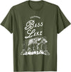 Vintage Retro Distressed Bear Tee Bass Lake Vintage Bass Lake Retro Bear Vacation California T-Shirt - Olive Green