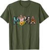 Pig Mama Pig Mom Sunflower Country Farm Life Cowhide T-Shirt - Olive Green