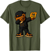 Funny Hip Hop Teddy Bear Six Seven Meme Designs Dabbing Teddy Bear 67 Meme Funny Brainrot Hip Hop Kids Boys T-Shirt - Olive Green