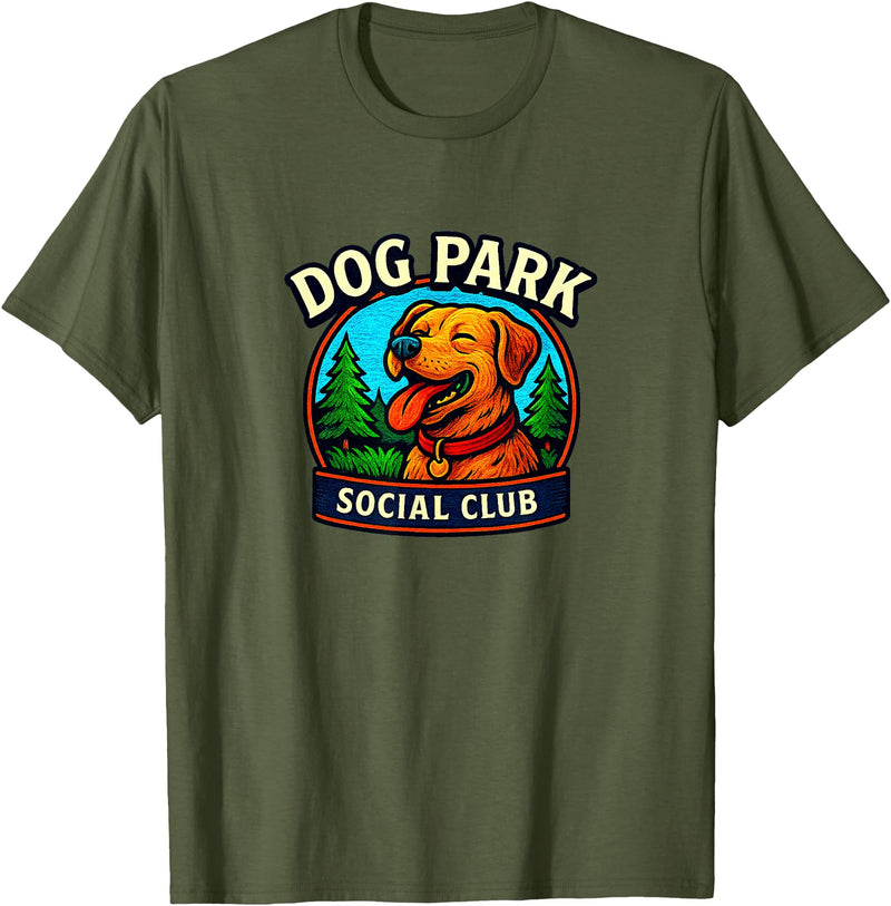 Dog Park Social Club T-Shirt - Olive Green