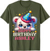 Birthday Teddy Surprise Customized First Name Tee Celebrating Ashley's Birthday Party with a cute Teddy T-Shirt - Olive Green