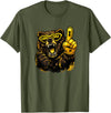 Cool Hockey Lion Game Day Sports Gift Funny Hockey Bear Game Day Vintage Shirt for Fans T-Shirt - Olive Green