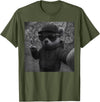 Teddy Bear Graphic Streetwear Hip Hop Men's Design Hip Hop Teddy Bear Selfie Urban Streetwear Peace Sign Rap T-Shirt - Olive Green