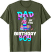 Llama Boys Kids Lovers Dad Fathers Creations Llama Birthday T-Shirt; Birthday Boy Shirt for Dad Father T-Shirt - Olive Green