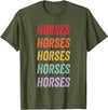 horses Apparel Horses T-Shirt - Olive Green