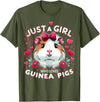 Cute Guinea Pig Gifts Just A Girl Who Loves Guinea Pigs Lover Mom T-Shirt - Olive Green