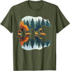 Forest Mountain Wildlife Trees Trees Wildlife Reflection Nature Bear Outdoor Forest T-Shirt - Olive Green