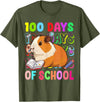 Happy 100 Days Of School Guinea Pig Funny Gift 100 Days Of School Guinea Pig Lovers Boy Girl Kids T-Shirt - Olive Green