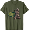 Funny Hiker Hiking Camping Bear Waving Funny Bear Waving Hiking Camping Bear Hiking T-Shirt - Olive Green