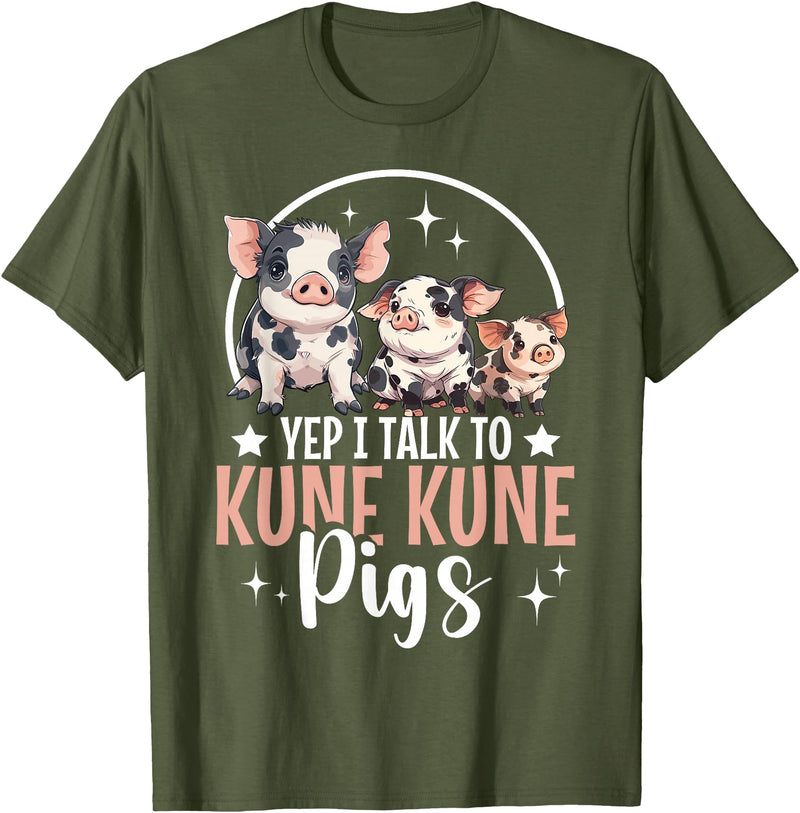 Kune Kune Pig Accessories & KuneKune Clothes Kune Kune Pig Essentials Kunekune Pig Lover Kune Kune Mom T-Shirt - Olive Green
