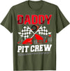 Pit Crew Birthday Boy Funny Party Family Daddy Pit Crew Racing Family Race Car Birthday Boy T-Shirt - Olive Green