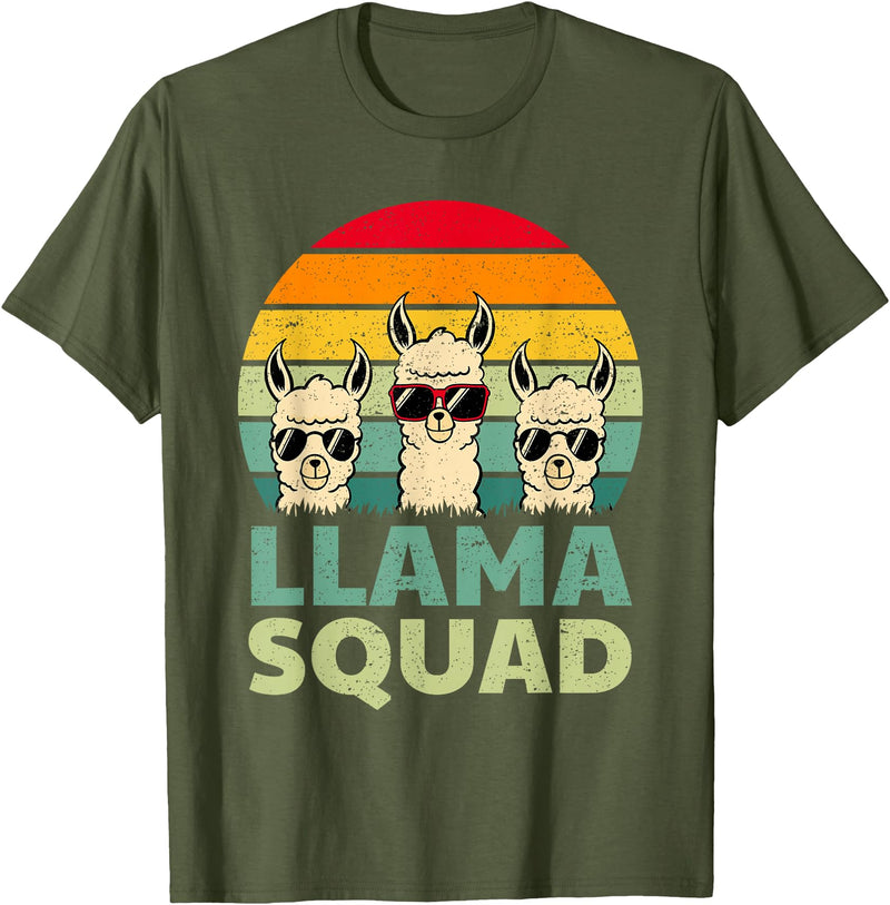Funny Llama Gift Llama Lover Accessories & Stuff Funny Llama Design for Men Women Llama Alpaca Farm Animal T-Shirt - Olive Green