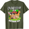 Matching Farm Theme Birthday Shirts By PDQA Daddy of The Bday Boy Farm Animals Matching Farm Theme T-Shirt - Olive Green