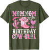 Pink Western Cowgirl Bday Party Family Matching Mommom Of The Birthday Cow-Girl Rodeo Cowgirl Bday T-Shirt - Olive Green