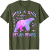 Just A Girl Who Loves Polar Bear Gifts Outfit Colorful Just A Girl Who Loves Polar Bears Women Girls T-Shirt - Olive Green
