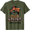 TeeaxArt Spooky Halloween Gifts Messy Bun Spooky Medical Records Pumpkin Halloween Bat T-Shirt - Olive Green