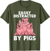 Pig Gift Pig Lover Stuff & Pig Novelty Accessories Funny Pig Design For Men Women Kids Farm Animal Pig Lovers T-Shirt - Olive Green
