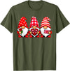 Three Gnome Crew Family Outfit Gnomes Love Valentine's Day Buffalo Leopard Heart Women Men T-Shirt - Olive Green
