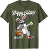 Dabbing Rabbit Easter Day Eggs Dab Boys Girls Kid Gift Bunny T-Shirt in Olive Green