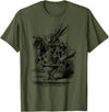 Cute Rabbit Lover Bunny Graphic T-Shirt (Slate Grey) in Olive Green