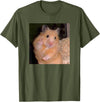 Hamster Meme Peace Sign Funny Pet Owner Trendy T-Shirt - Olive Green