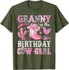 Pink Western Cowgirl Bday Party Family Matching Granny Of The Birthday Cow-Girl Rodeo Cowgirl Bday T-Shirt - Olive Green