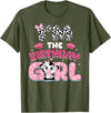 Birthday HHL Group I'm The Birthday Girl Farm Cow Family Birthday Decoration T-Shirt - Olive Green